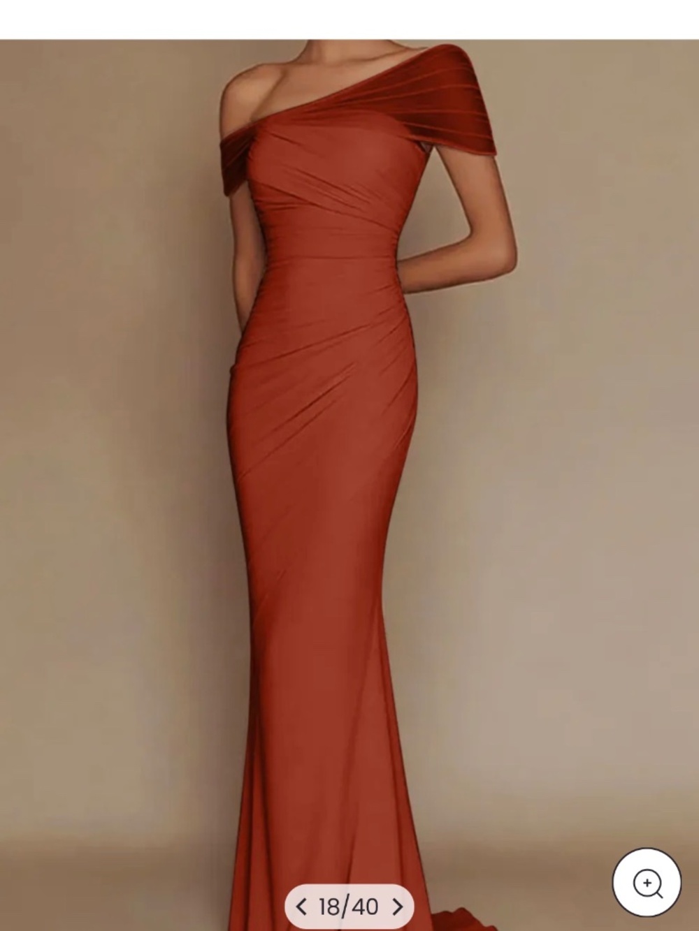 One-Shoulder Mesh-Patched Pleated Mermaid Maxi Dress